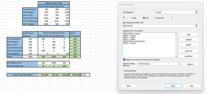 Excel Solution